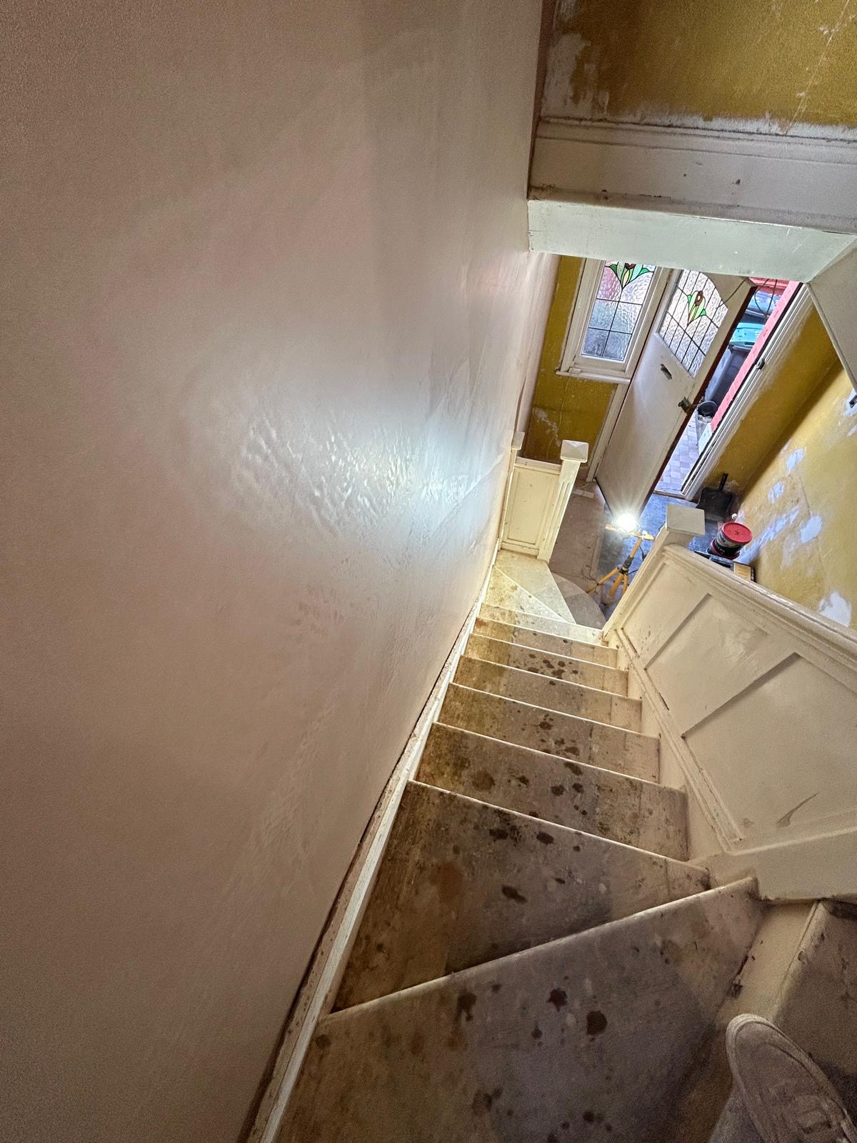 Staircase skim coat by ALT Plastering Services Ltd
