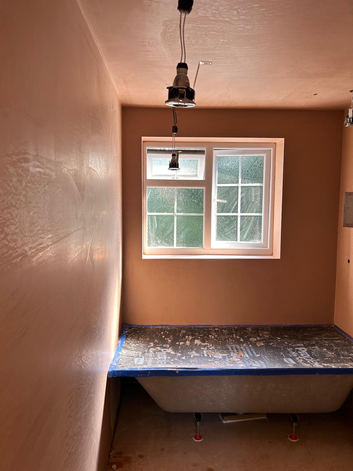 Bathroom plastering by ALT Plastering Services Ltd